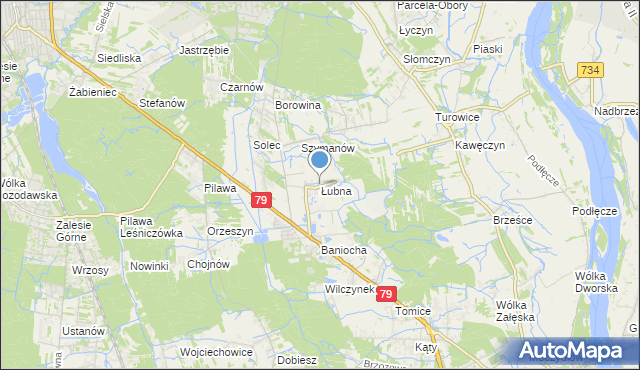 mapa Łubna, Łubna gmina Góra Kalwaria na mapie Targeo